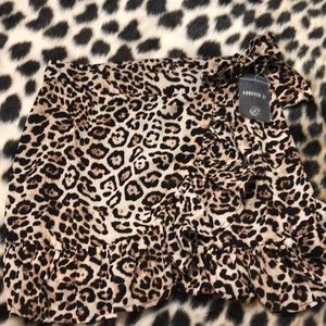 Forever 21 Leopard Wrap Skirt